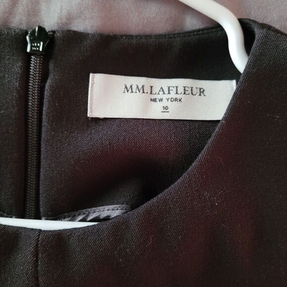 MM Lafleur Black Sleeveless Dress Sz 10 Pockets Stretchy Office Timeless Classic - Picture 2 of 8